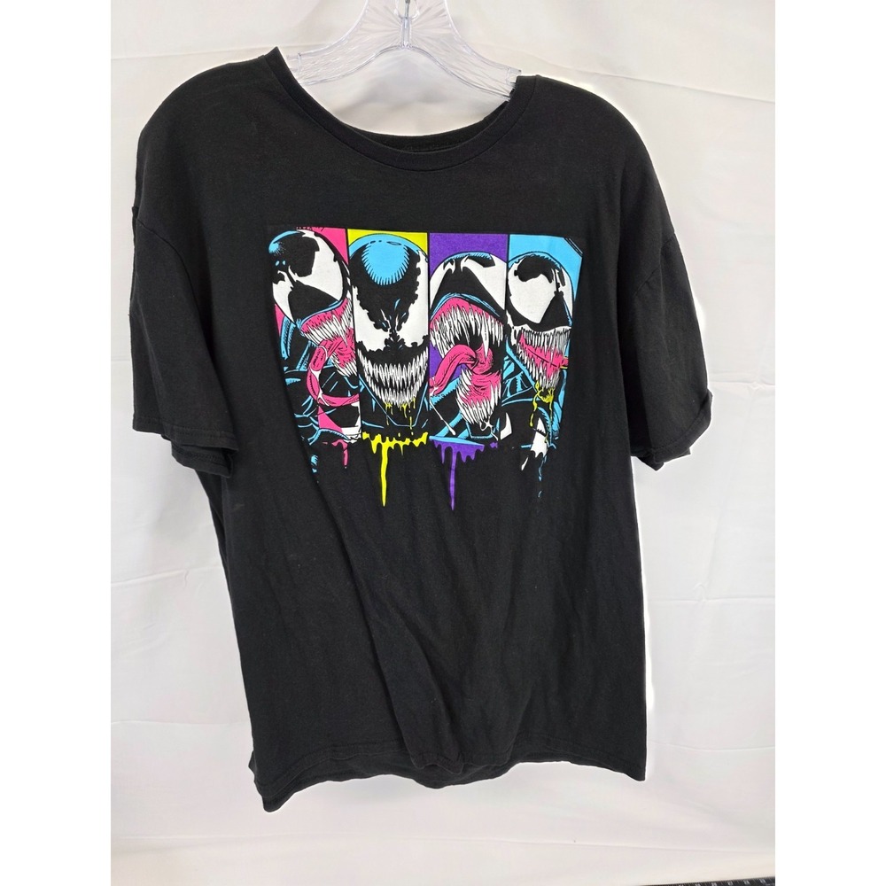 Marvel Venom TShirt Men XL Black Neon Drip Graphc Short Sleeve Mad Engine Cotton